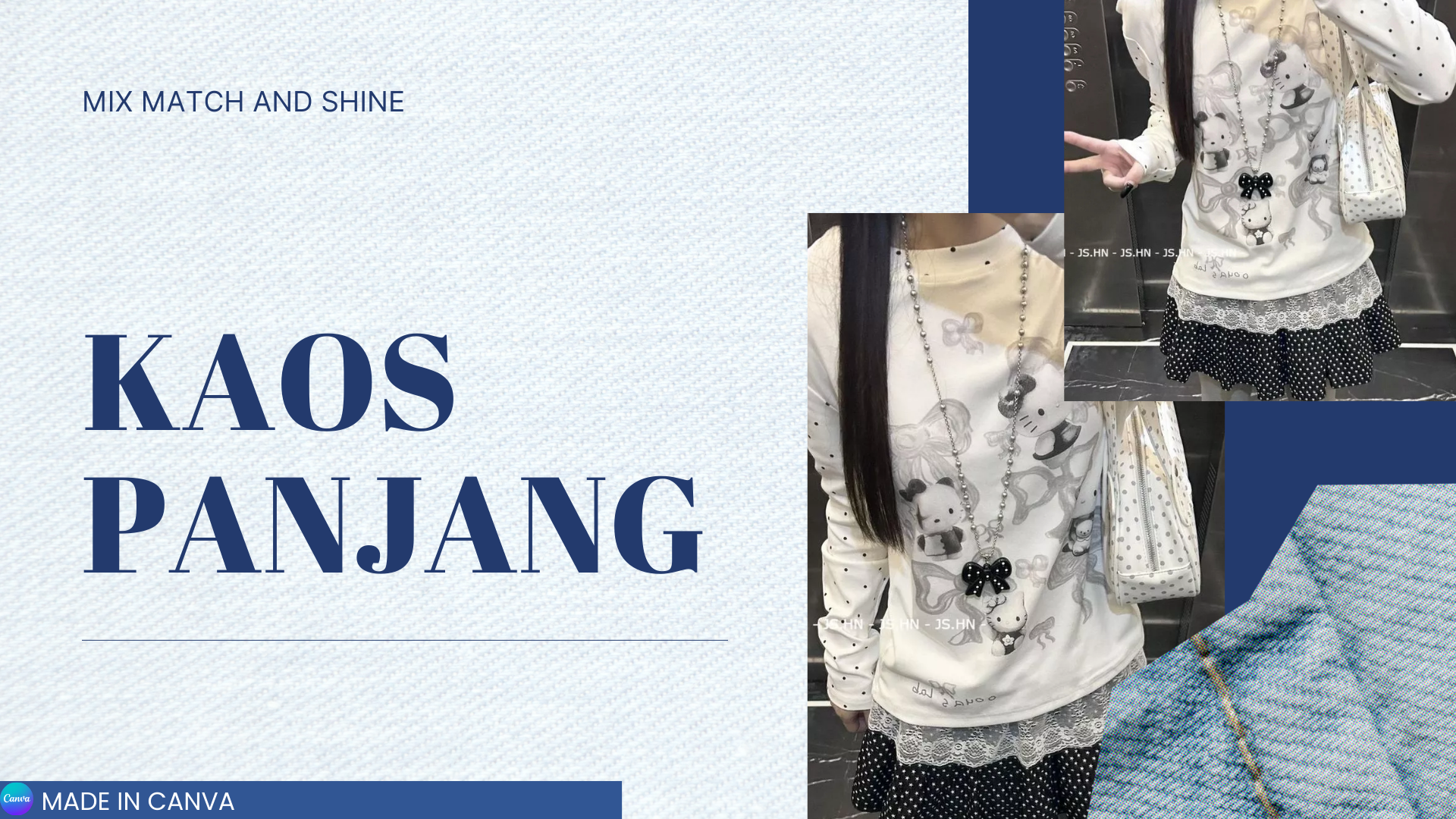 OOTD Santai: Kaos Lengan Panjang super cute and stylish